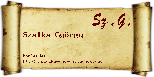Szalka György névjegykártya